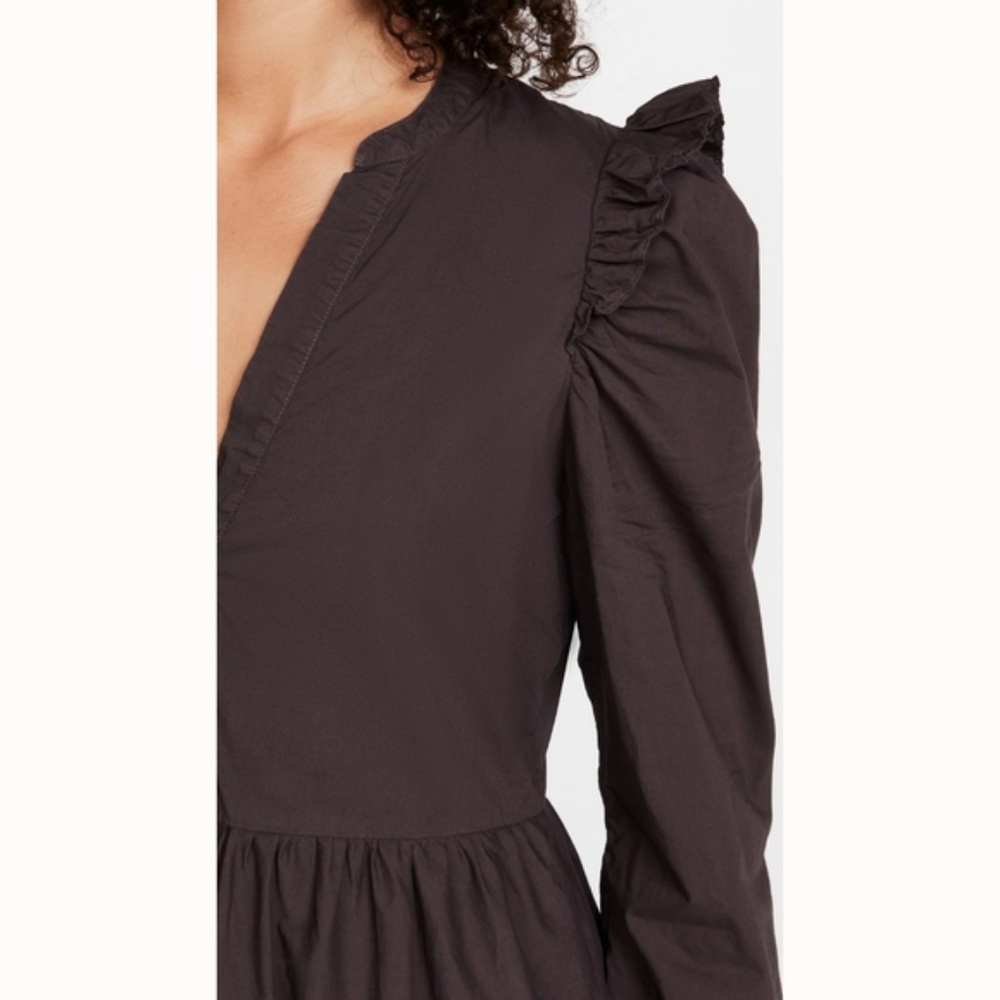 Nation LTD Dalia Victorian Midi Dress in Swashbuckle Brown - Picture 5 of 8